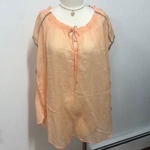 Free People Peach Semi-Sheer Tunic